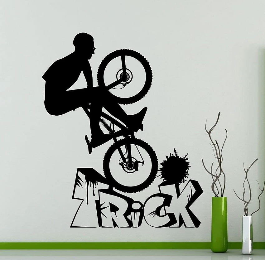 BMX style Trick Bike Sticker Sport Bike Club Garage Vinyle Autocollant Maison Intérieur Art Décoration Toute Pièce Murale Étanche Vinyle Autocollant Fond d'écran HD