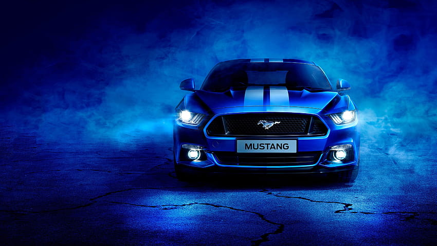 Niebieski Ford Mustang, 2021 niebieski mustang Tapeta HD