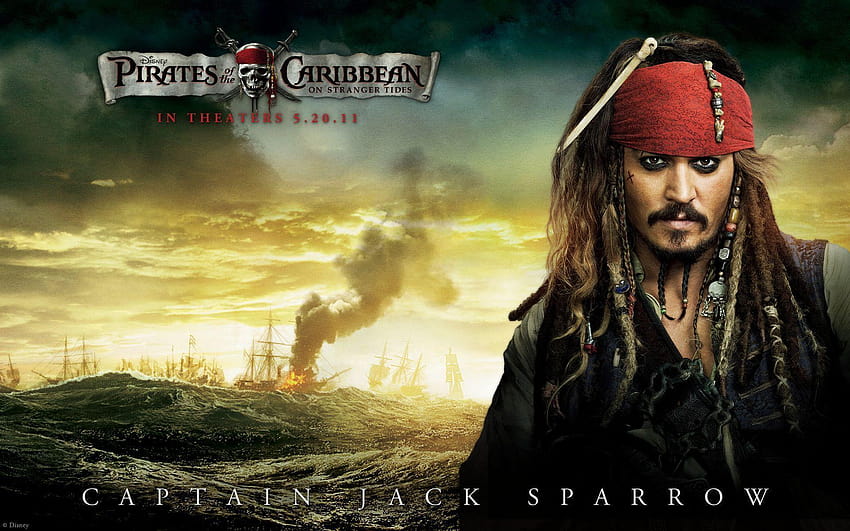 Johnny Depp in Pirates Of The Caribbean 4 HD wallpaper