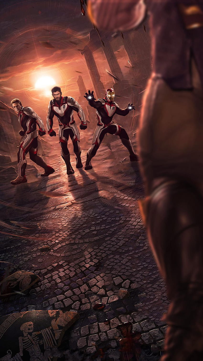 1080x1920 Thor Captain America Iron Man In Quantum Realm, endgame captain america iron man and thor HD phone wallpaper