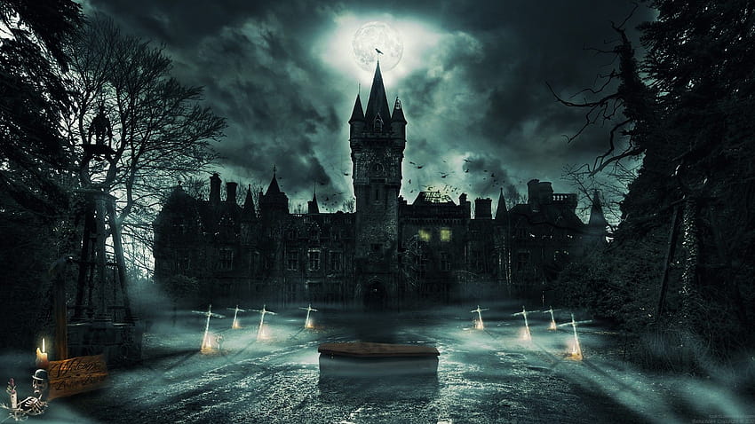Kastil Gotik, kastil gelap anime Wallpaper HD
