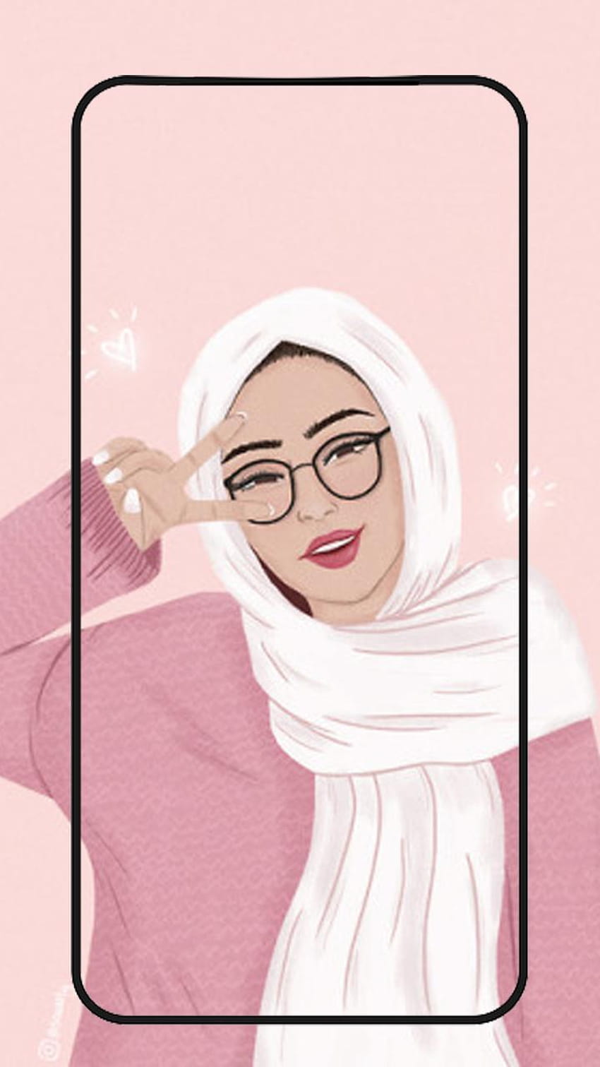 Hijab muslima cartoon for Android, female anime hijab glasses HD phone wallpaper