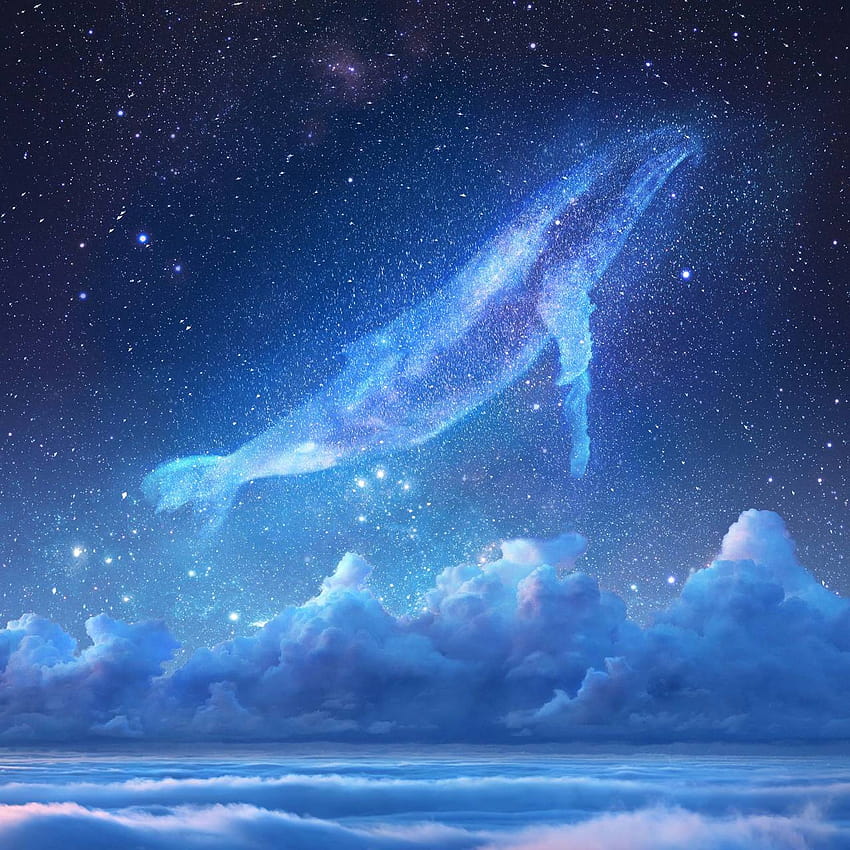 Wieloryb na niebie autorstwa Nadiaxixiix, podniebne wieloryby Tapeta na telefon HD