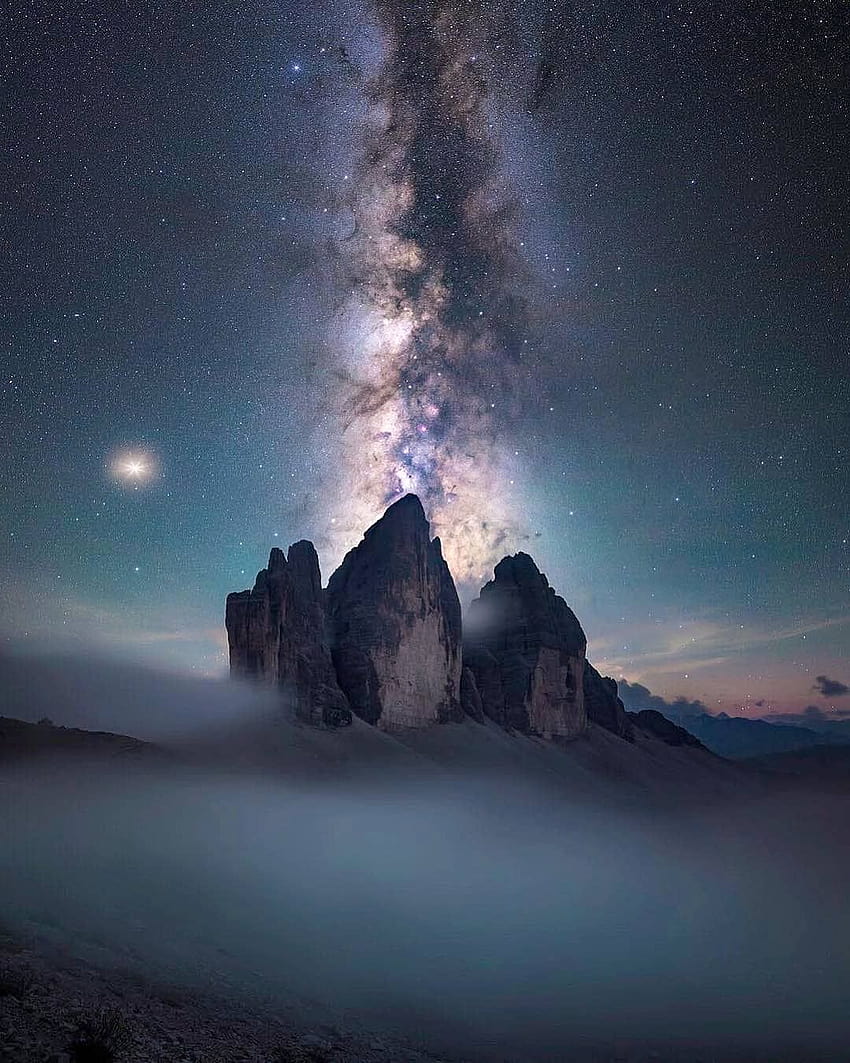 The Milky Way at Dolomites Unesco Italy [1080x1350] [Credit: @oos_ graphy on Instagram], dolomites mountains milky way HD phone wallpaper