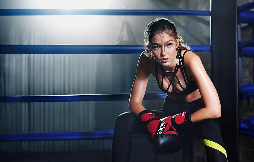 model, Boxing, training, Gigi Hadid for, gigi hadid workout model HD wallpaper
