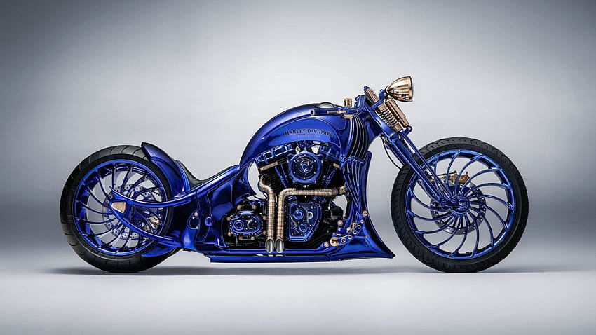 Vélo Harley Davidson Diamond Blue Edition 2018 le plus cher, vélos bleus Fond d'écran HD