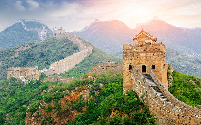 China Nature Mountains The Great Wall of China 3840x2400 HD wallpaper