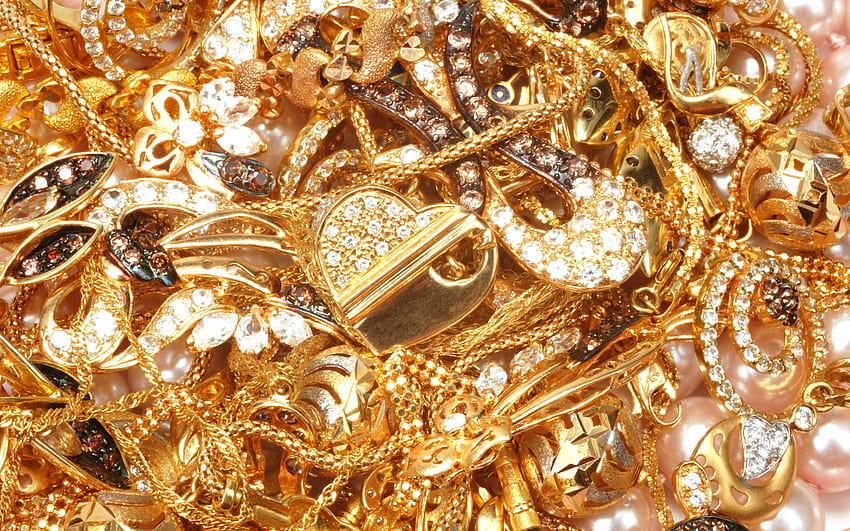 Backgrounds Gold Jewellery, cool jewelry HD wallpaper
