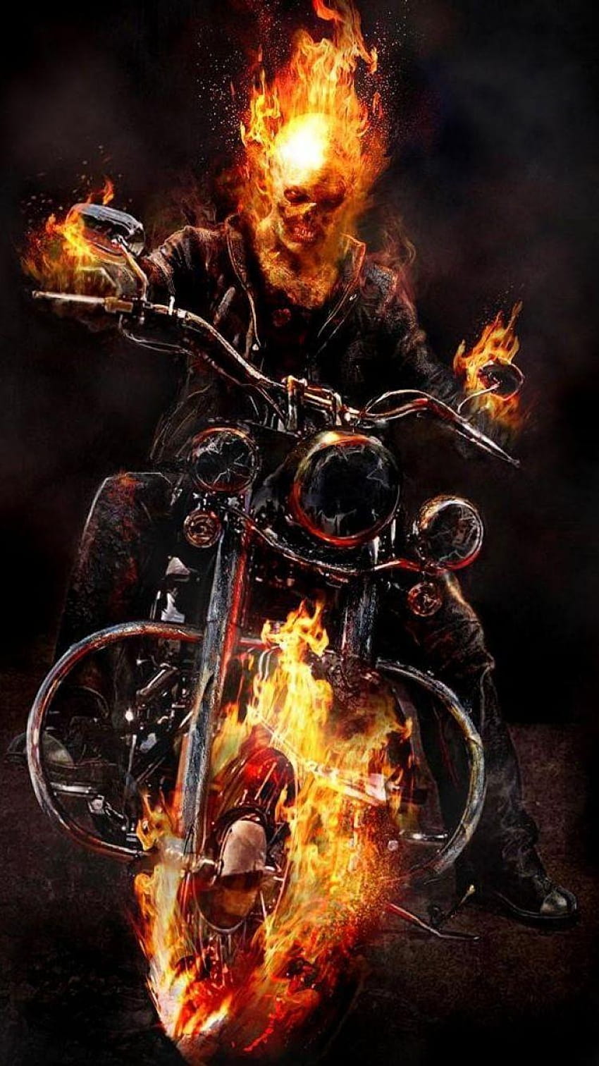 Ghost Rider Moto, cavalier fantôme 3d Fond d'écran de téléphone HD