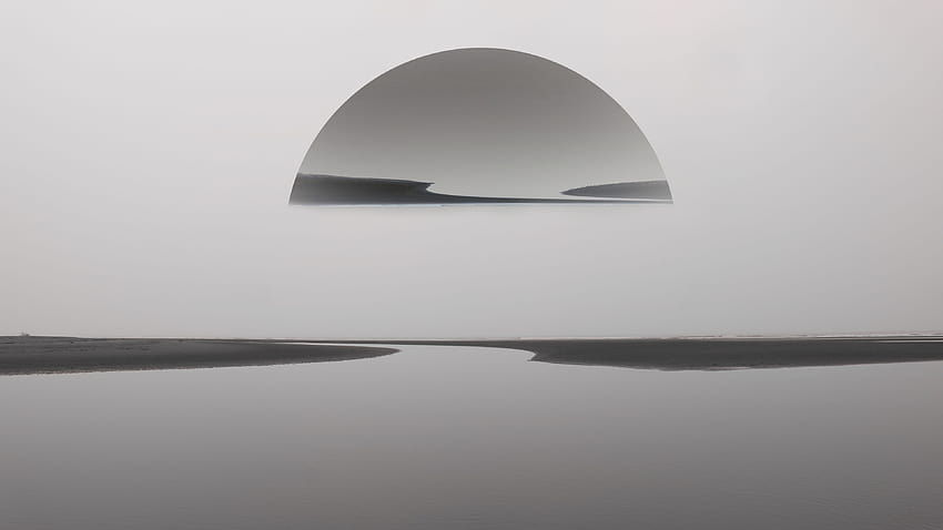 Sunset Beach Reflection Monochrome обои на закате, отражения, монохромные обои, минималистски… in 2020, minimal reflection sunset HD wallpaper
