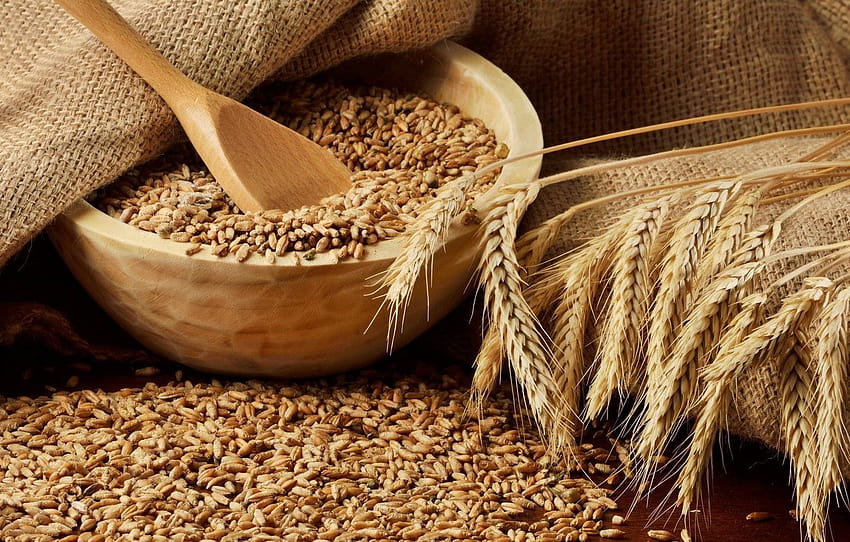 Ears, Spoon, Wheat, Bowl, Grain, Placer , section еда, grains HD wallpaper