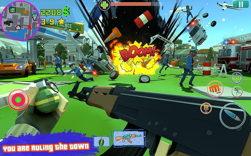 Grand City Theft War: Polygon Open World Crime for Android, dude theft wars online fps sandbox simulator beta HD wallpaper