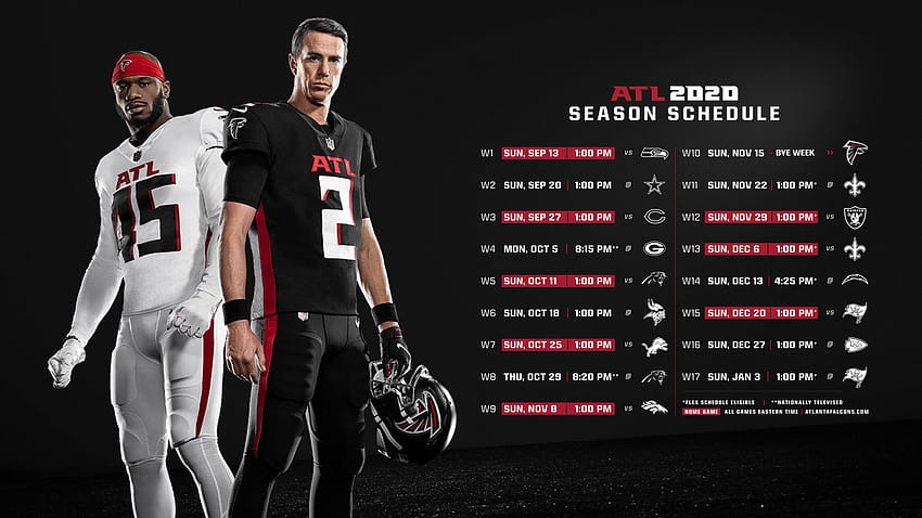 2019 Atlanta Falcons Football Schedule: Downloadable Wallpaper