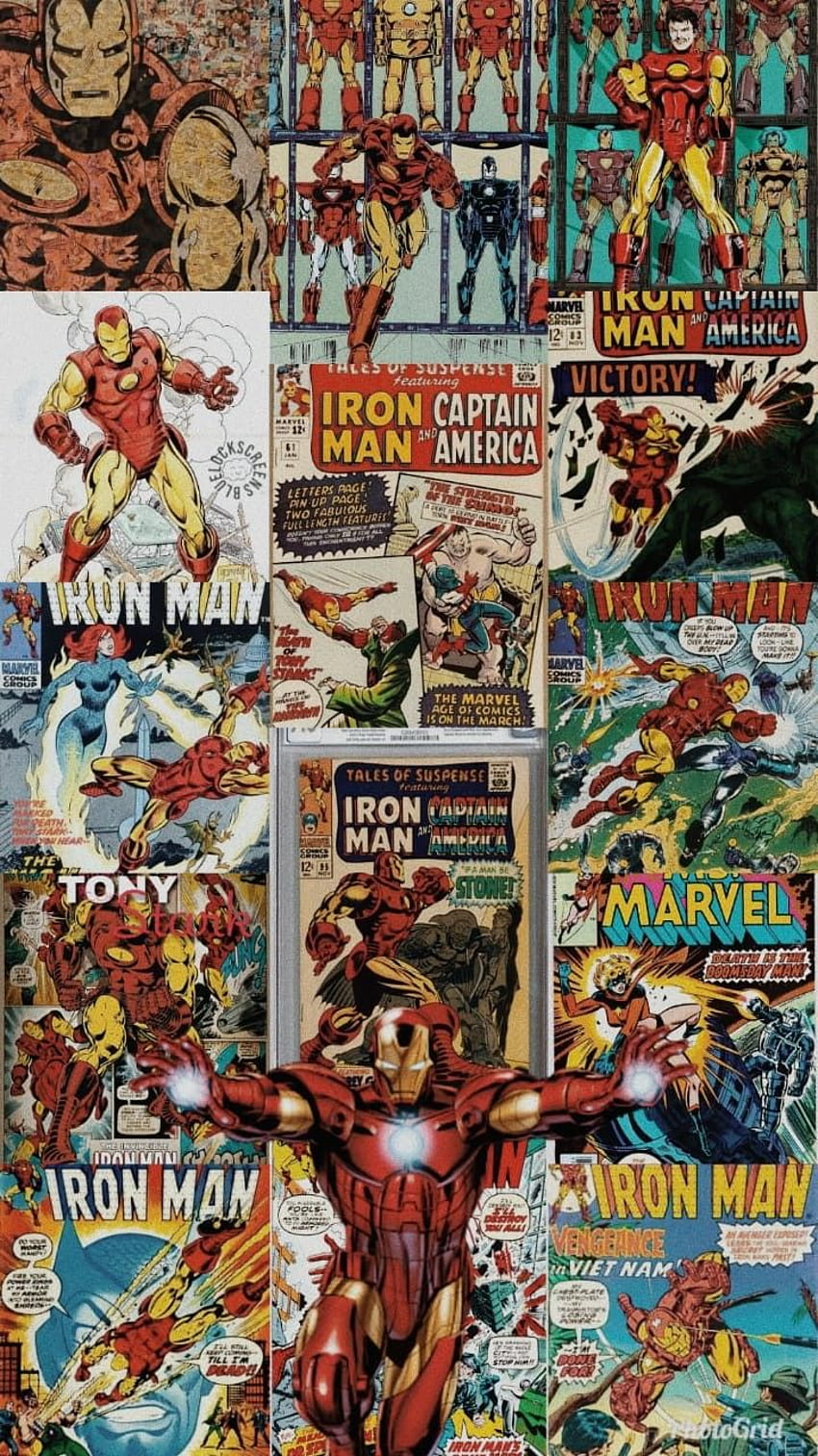 Bande dessinée Iron Man vintage, bandes dessinées Marvel rétro Fond d'écran de téléphone HD
