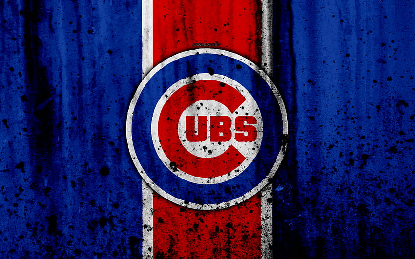 シカゴ・カブス、グランジ、野球クラブ、Mlb、アメリカ、カブスのロゴ 高画質の壁紙