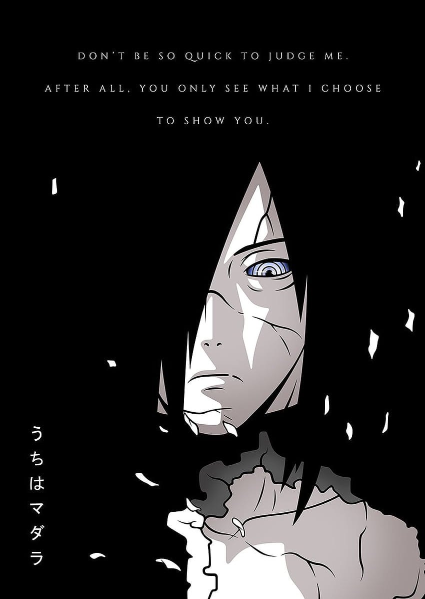 Beste Anime-Zitate Uchiha Madara Verurteile mich nicht Naruto Shippuden, Madara Black HD-Handy-Hintergrundbild