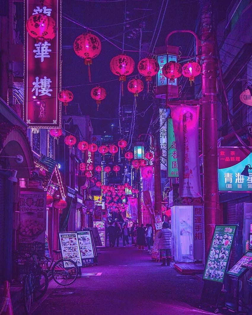 Fioletowe Tokio, purpurowa estetyka Tokio Tapeta na telefon HD
