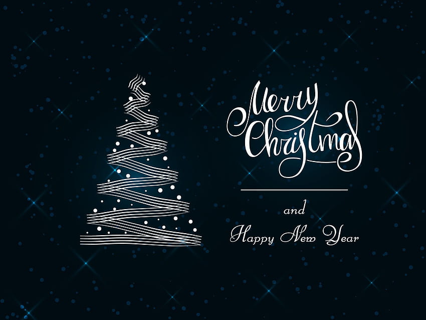 letras blancas escritas a mano sobre un fondo azul oscuro. árbol de Navidad blanco mágico hecho de pinceladas con copos de nieve. feliz navidad y próspero año nuevo 2022. 4272698 Vector en Vecteezy, feliz navidad y prospero ano nuevo 2022 HD 월페이퍼