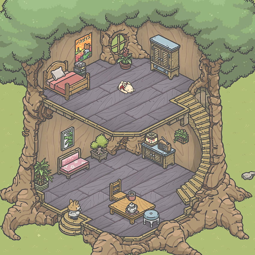 Here's a pic of my tsuki's house in Tsuki odyssey!! Can't wait until it's available on iOS so I can play it on my phone instead of my tablet : r/TsukiAdventure, tsukis odyssey HD phone wallpaper