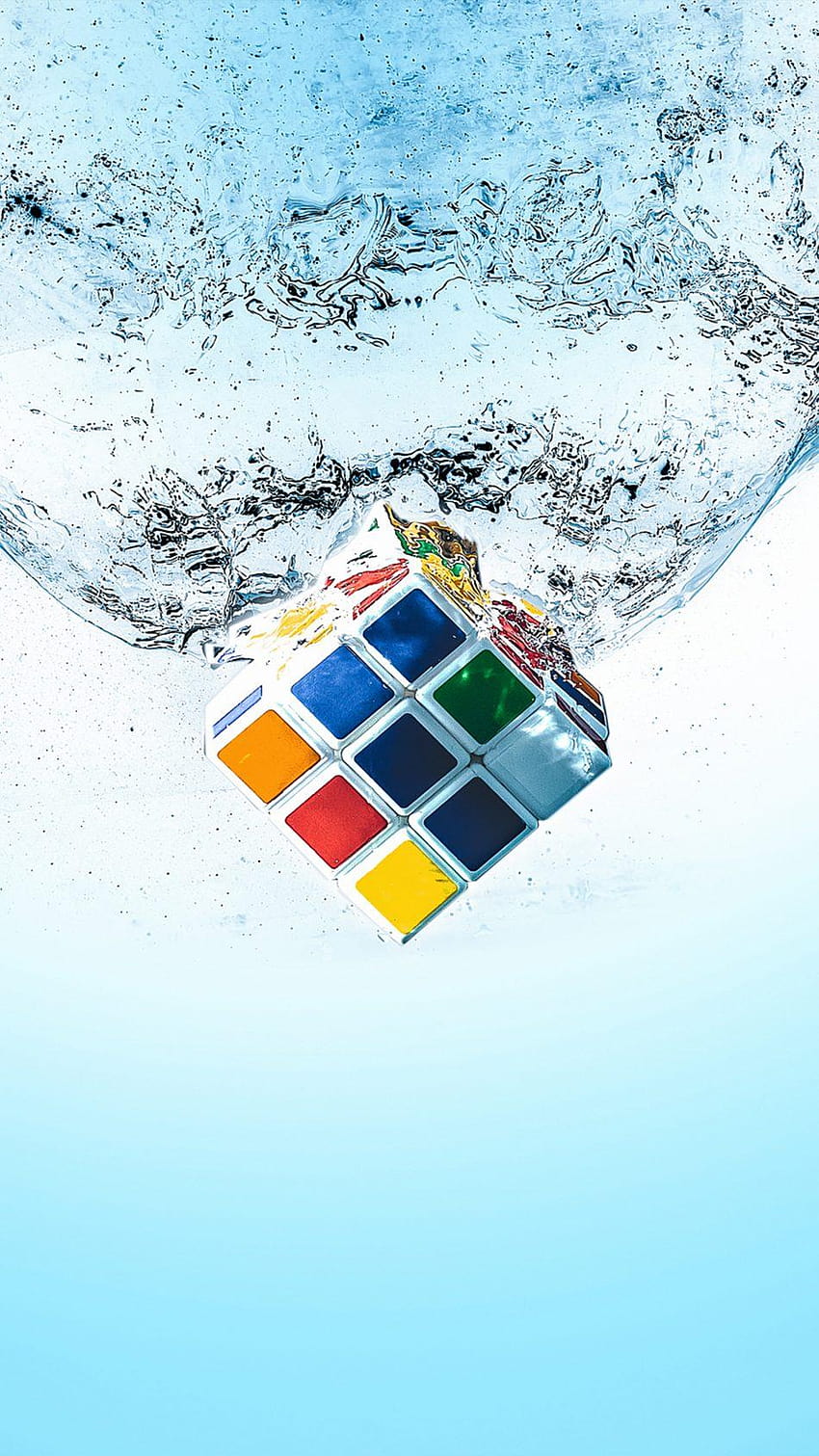 Rubik's Cube Splash Water Pure Ultra Mobile HD phone wallpaper