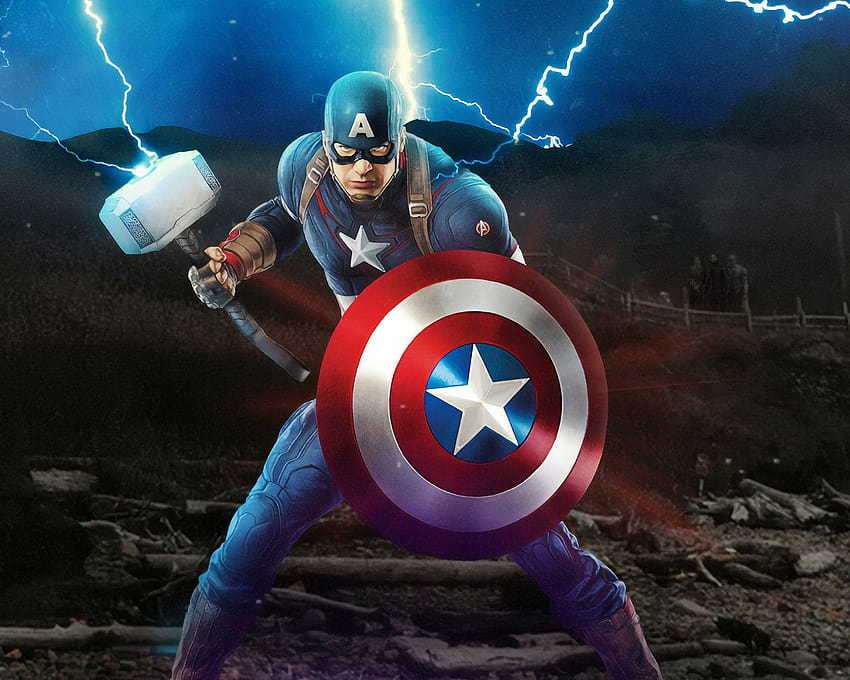 1280x1024 Captain America Mjolnir Avengers Endgame Artwork, anime di Captain America Sfondo HD