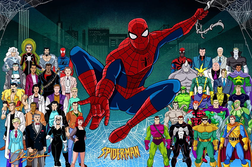 all spider man cartoon HD wallpaper