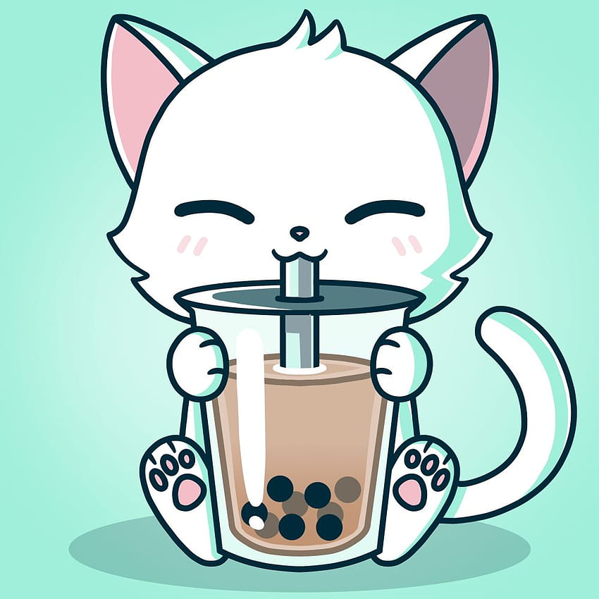 There is nothing like the first sip of a tasty boba drink, cats drinking boba HD phone wallpaper