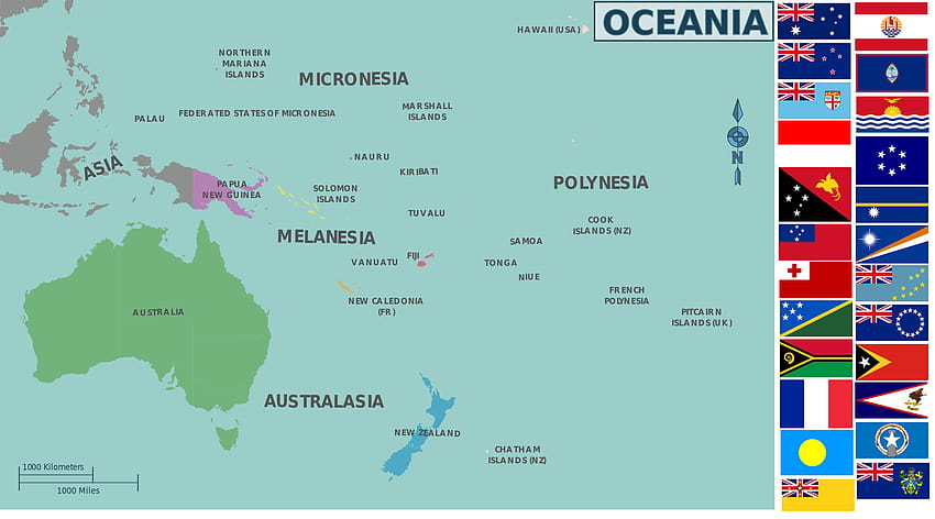 Map of Oceania, oceania map HD wallpaper
