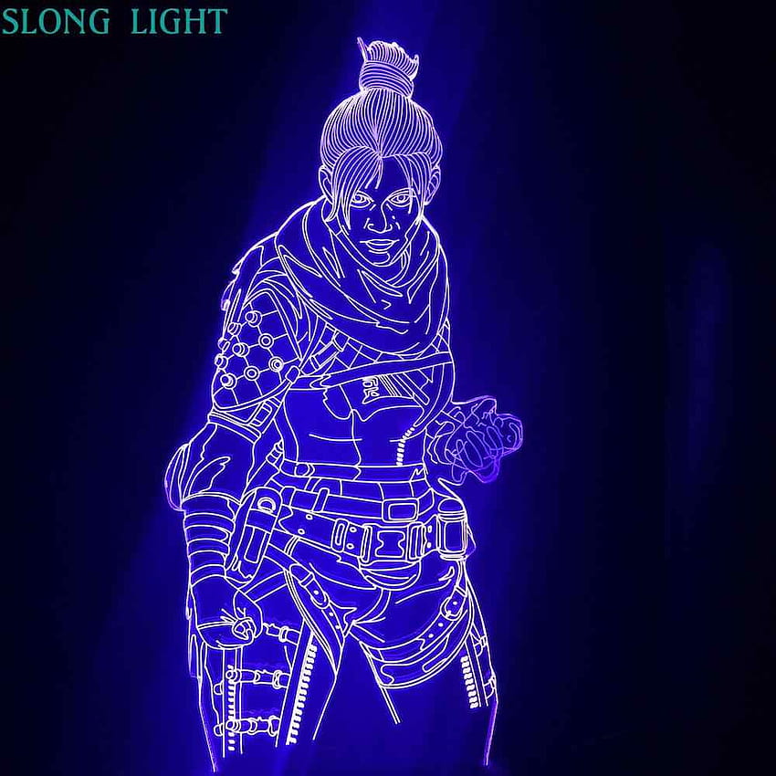 Lámpara de noche LED para niños APEX Legends Hero Figure Nightlight para niños, wraith anime kunai portal fondo de pantalla del teléfono
