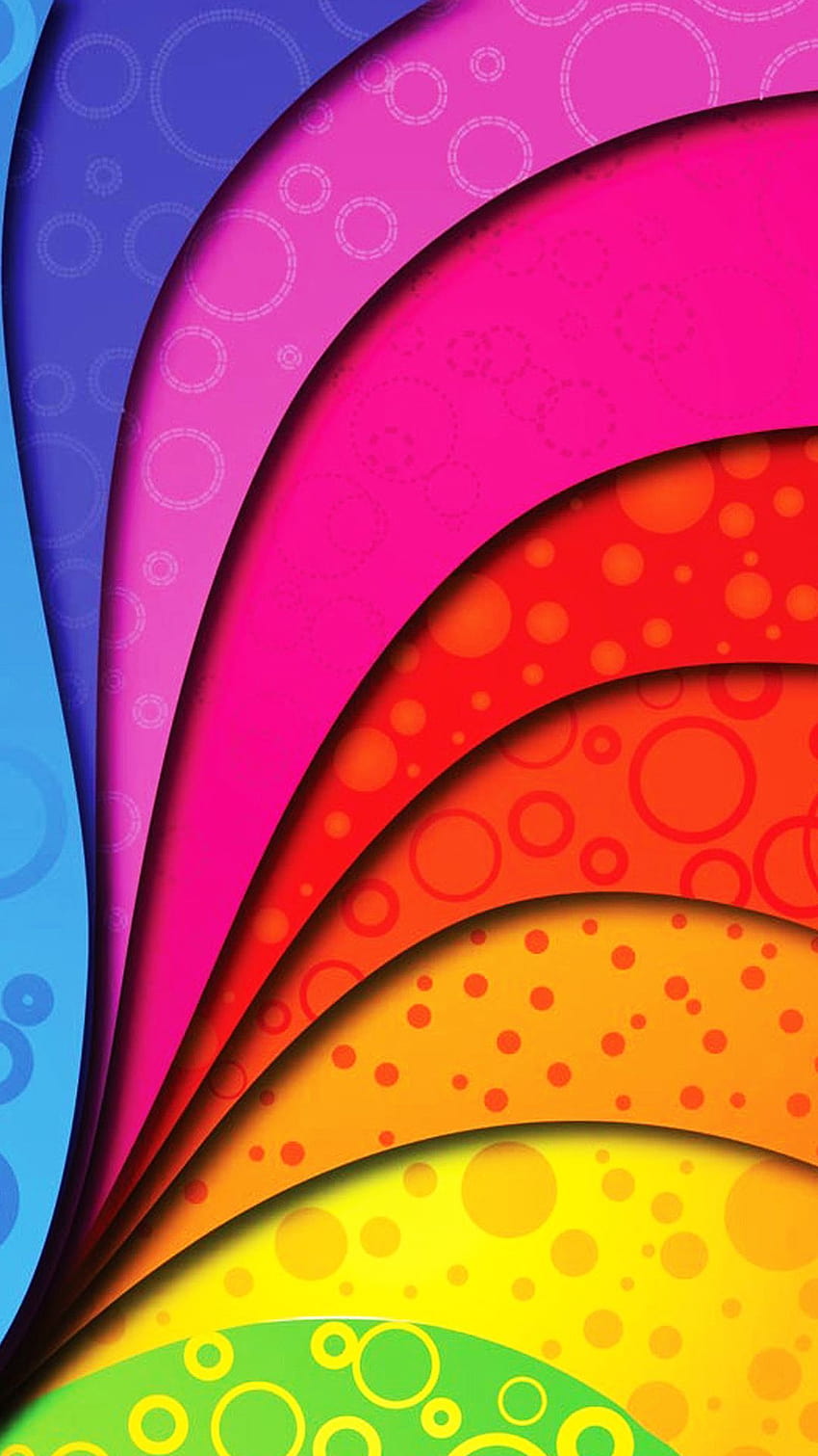 Colorful Swirl Rainbow Dots Android, puntos fondo de pantalla del teléfono