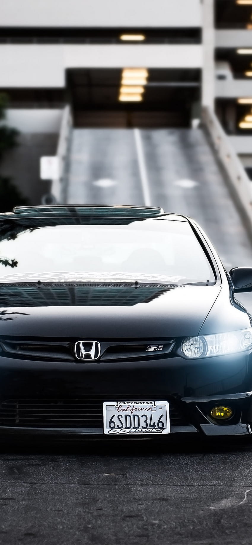 Honda Civic, Monochrom, Schwarz/Dunkel, Honda wiedergeboren HD-Handy-Hintergrundbild