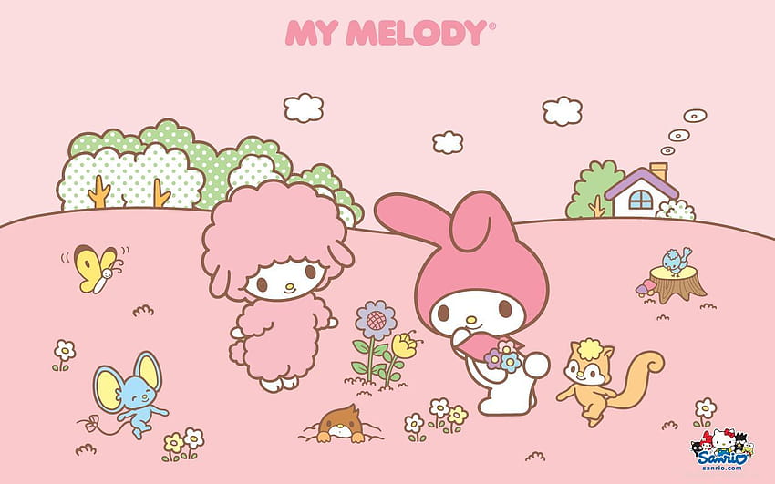 三丽鸥: My Melody 壁纸, la estética de mi melodía para PC fondo de pantalla