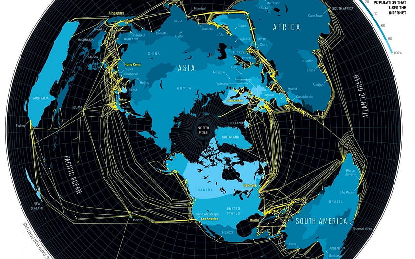Internet-Weltkarte, Weltbevölkerung HD-Hintergrundbild
