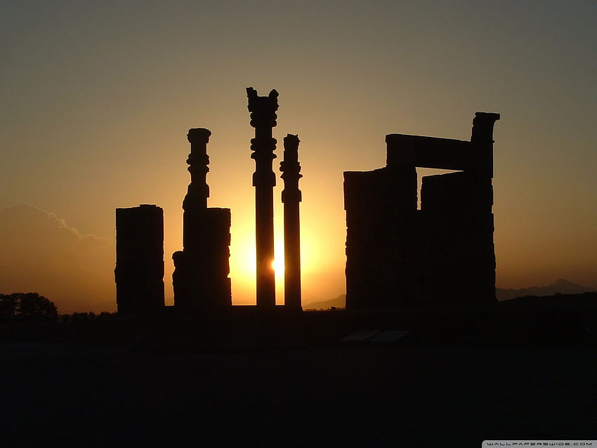 Sunset in Perspolis, shiraz HD wallpaper