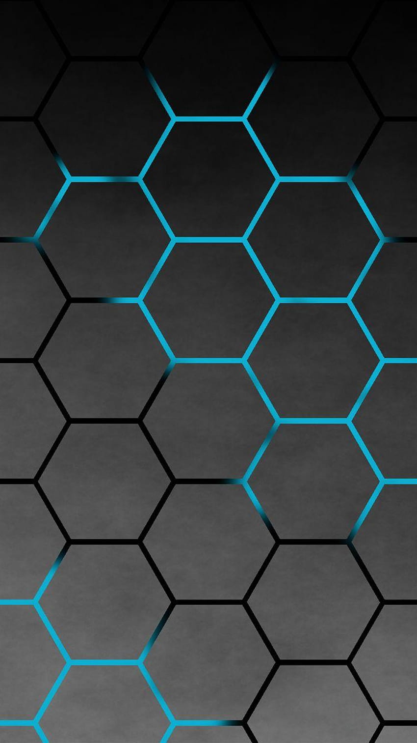 Schwarzes Hexagon- oder Wabenmuster für iPhone 7 Hintergründe, Hexagonmuster HD-Handy-Hintergrundbild