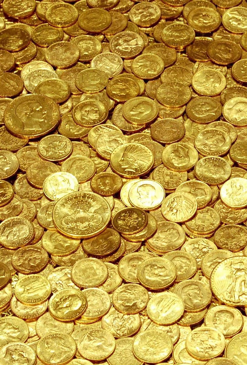 Monedas de oro publicadas por Ryan Sellers, dinero y oro fondo de pantalla del teléfono