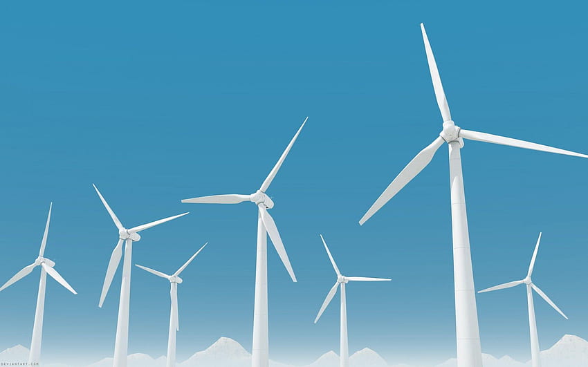 Turbinas eólicas, energia renovável, rede elétrica, energia eólica papel de parede HD