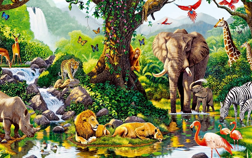 Jungle Animals Seven, animais da selva Seven papel de parede HD
