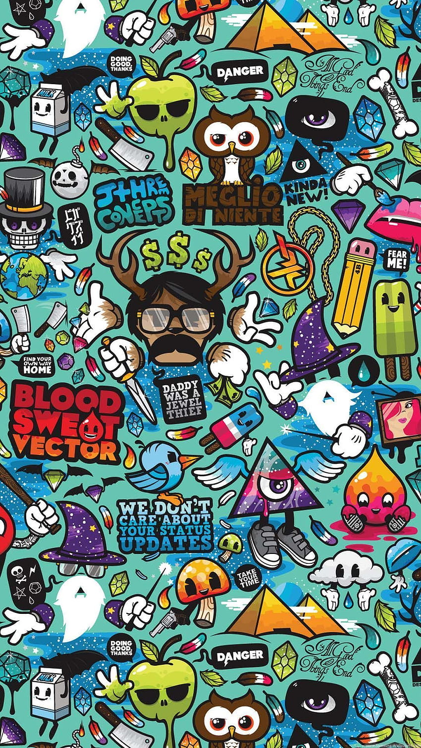 Sfondi Android Swag Cool Graffiti> Capovolgi>, il miglior doodle Android Sfondo del telefono HD