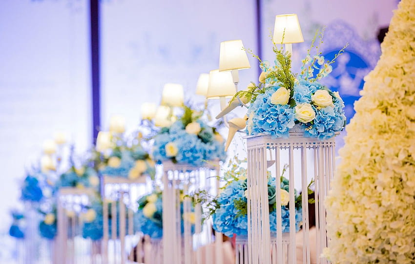 cinta, kebahagiaan, biru, lampu, cinta ... goodfon, dekorasi pernikahan Wallpaper HD