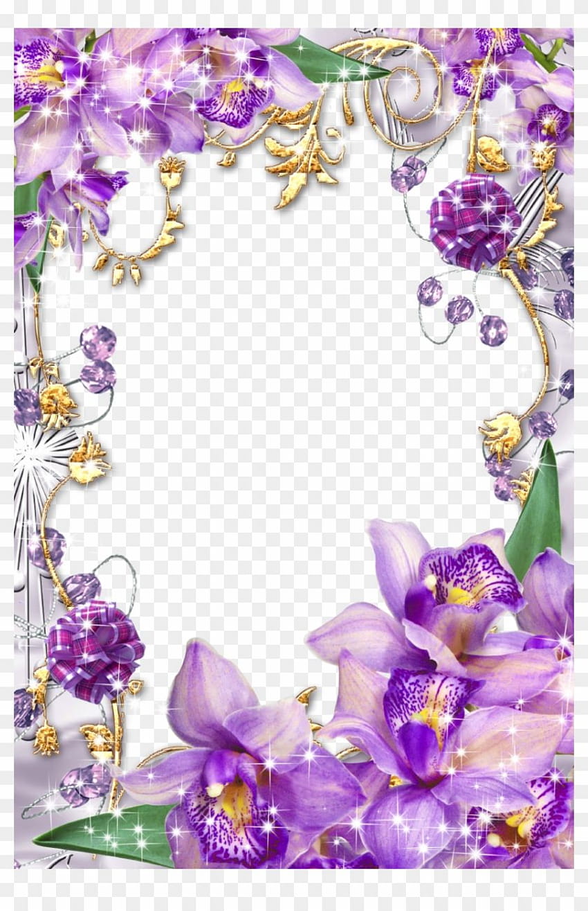 Lila Blumenränder und Rahmen HD-Handy-Hintergrundbild