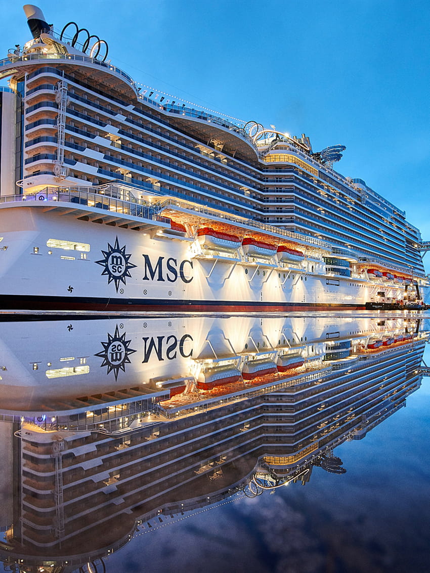 MSC Seaside, 항구, 유람선, 바다, Seaside, MSC Cruises HD 전화 배경 화면