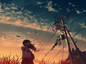 Beautiful Anime sunset | Dark landscape, Aesthetic anime, Anime scenery