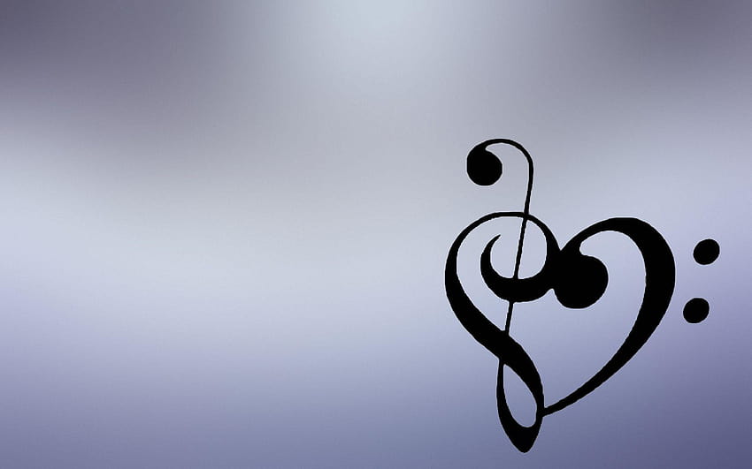 music heart, g clef HD wallpaper