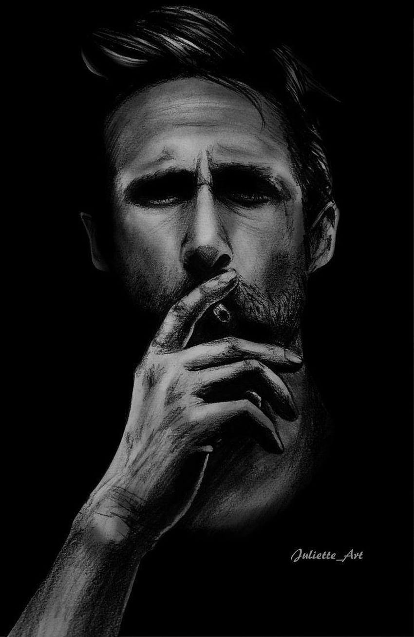 Ryan Gosling che fuma da Lutesreves, uomini tristi che fumano Sfondo del telefono HD