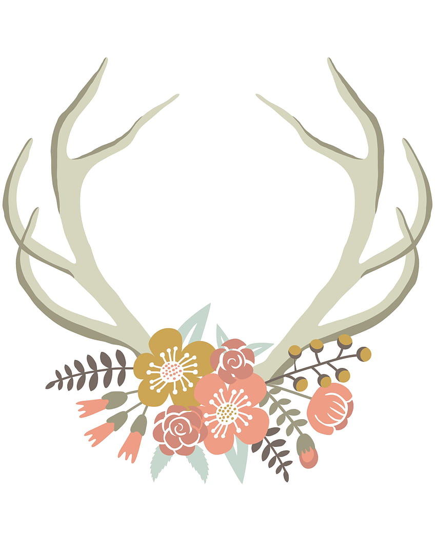 Flower Antler Clipart, Clip Art, Clip Art on Clipart Library, deer antlers with flowers HD phone wallpaper