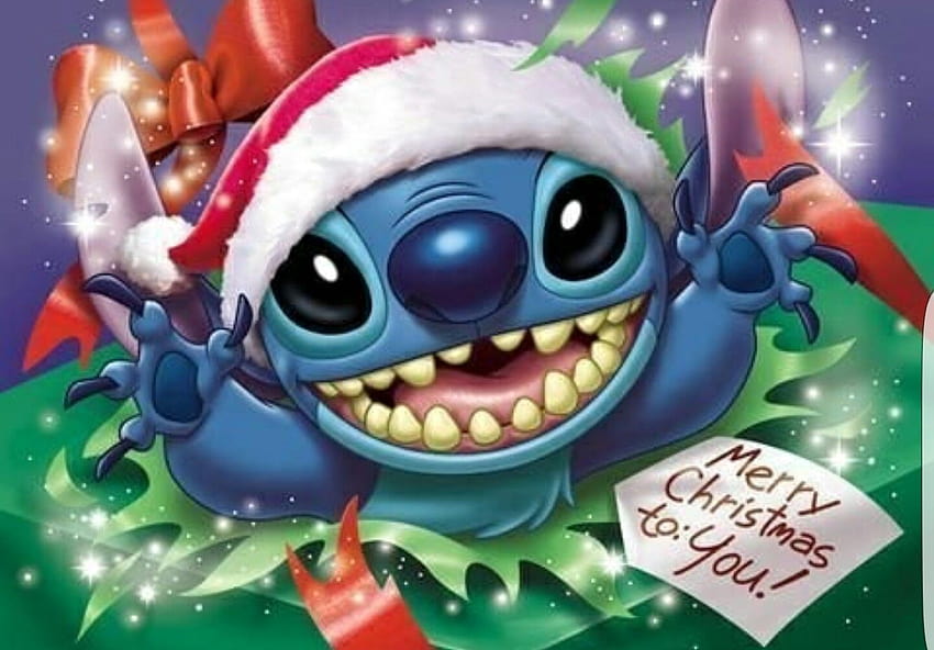Merry Christmas Stitch, świąteczny ścieg Tapeta HD