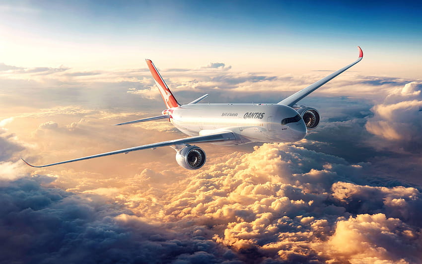 Airbus A350 XWB, passenger plane, Qantas HD wallpaper