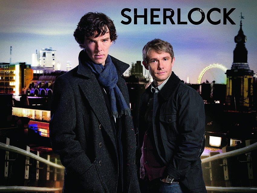 Sherlock Holmes Benedict Cumberbatch Martin hombre Doctor Watson fondo de pantalla