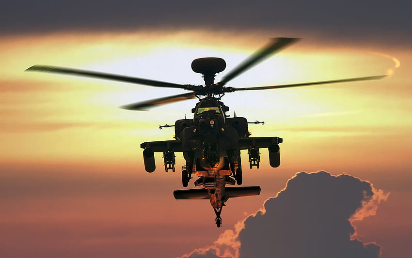 : sunset, vehicle, aircraft, Boeing, combat, air force, Flight, Apache, action, aviation, screenshot, atmosphere of earth, helicopter rotor, rotorcraft, military helicopter, suffolk, westland, mcdonnelldouglas, ah64, longbow, wah64d, ah64d, ah 64d apache longbow HD wallpaper